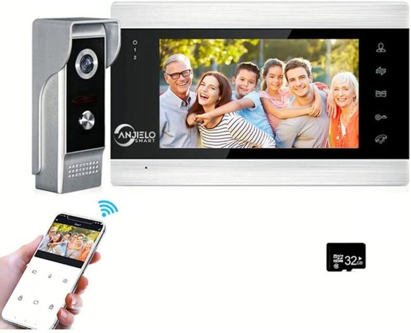 Gotrays - WiFi Video Intercom with Doorbell 960P/AHD Wired 7 Inch Tuya Smart app Motion Detection Night Vision