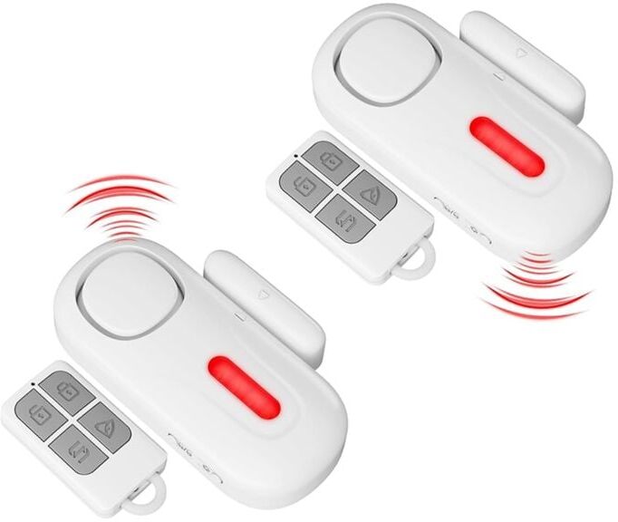 TLILY Wireless Door Alarms When Opened with Remote,Door Security Sensor Chime Window Alarm Pool 2 Pack