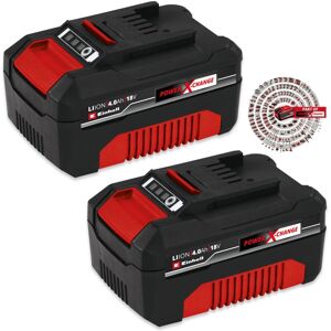 2 x 4.0Ah 18V Battery Power X-Change pxc Rechargeable Dust Resistant led - Einhell