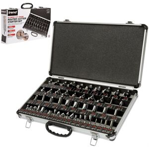 SET/SS50X1/4TC 1/4 tct Router Bit Starter Set 50 Piece 1/4in+ Metal Case - Trend