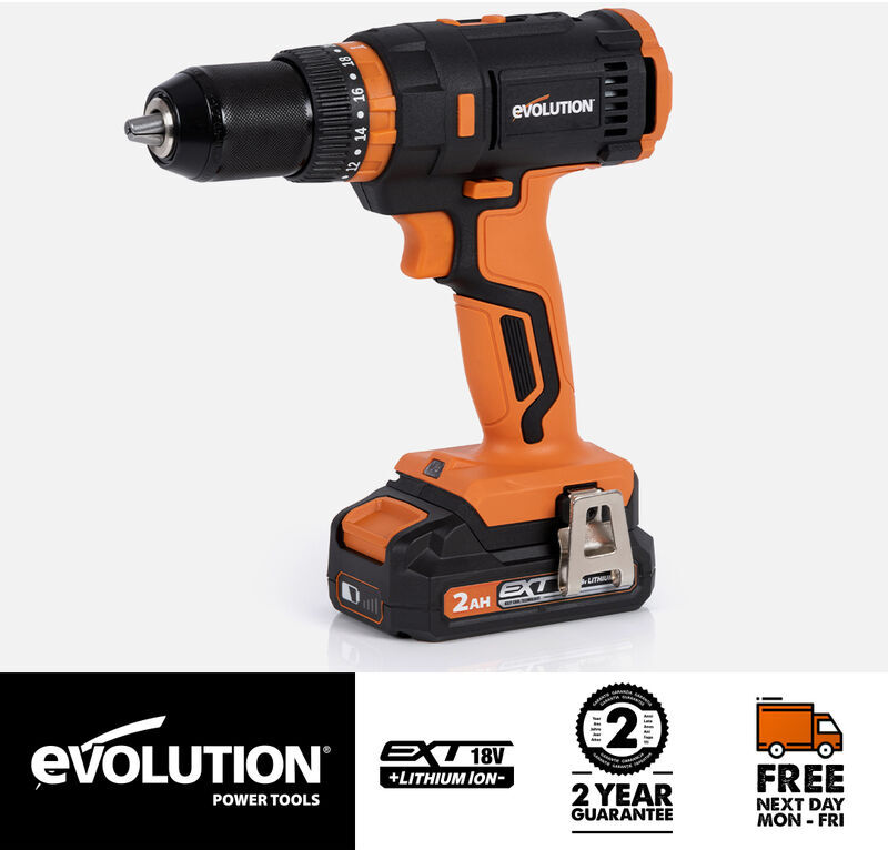 EVOLUTION POWER TOOLS Evolution R13CMB-Li Cordless Combi Drill Driver 18v Li-Ion ext (Battery & Charger Included)