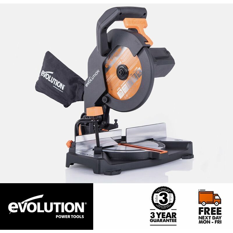 EVOLUTION POWER TOOLS Evolution R210CMS 210mm 1200w Compound Mitre Saw With tct Multi-Material Cutting Blade (230V)