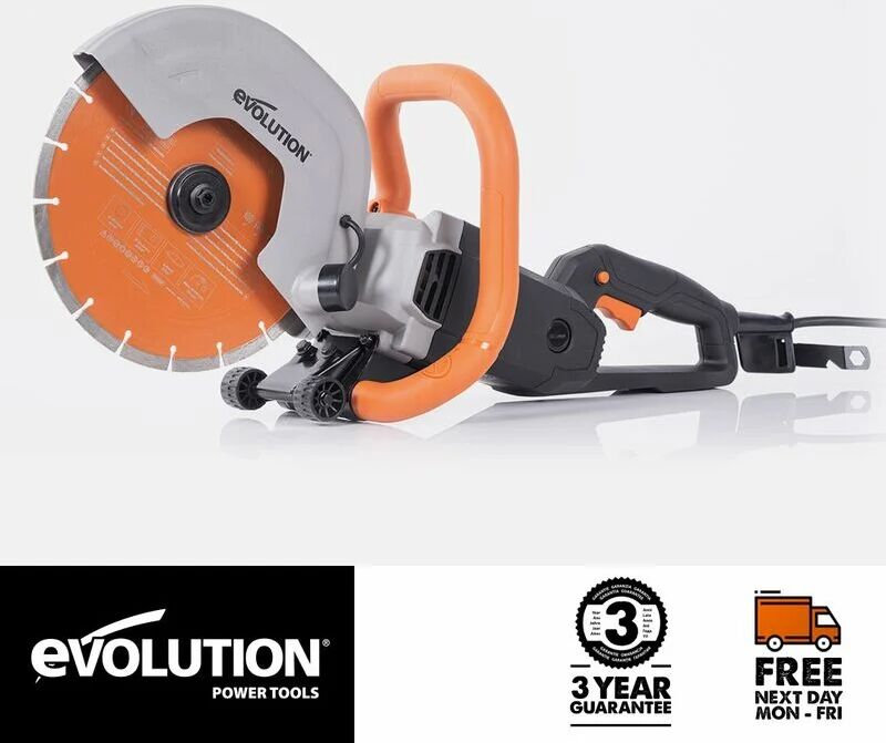 EVOLUTION POWER TOOLS Evolution R255DCT 255mm 10 Electric Disc Cutter Concrete Saw with Premium Diamond Blade (110V)