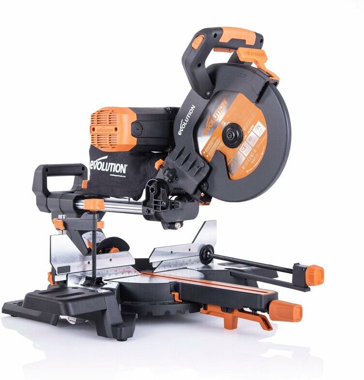 Evolution Power Tools - Evolution R255SMS-DB+ 255mm Double Bevel Sliding Mitre Saw With 28T tct Multi-Material Cutting Blade (110V)