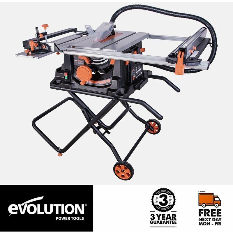 Evolution Power Tools - Evolution RAGE5-S 255mm Table Saw With tct Multi-Material Cutting Blade (110V)