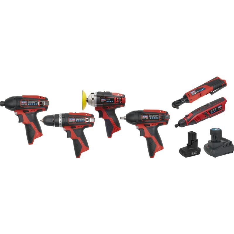 SV12 Series 6 x 12V Cordless Power Tool Combo Kit - Sealey