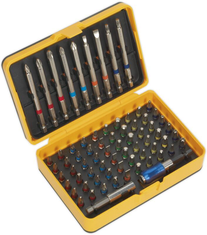 Sealey - S01038 Power Tool Bit Set 71pc Colour-Coded S2