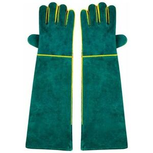 ORCHIDÉE 1 Pair Welding Gloves, 58cm Shoulder Length Split Cowhide, Foam Lined, Red Long for mig, tig Welders, bbq, Gardening, Stove, Fireplace