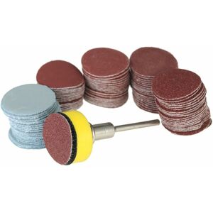 Denuotop - 100pcs 25mm 1' 100-3000 Sandpaper Disc with 1 Inch Polishing Sanding Plate + 1/8' Shaft for Dremel Rotary Tool