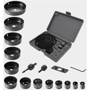 AOUGO 16 Piece Construction Hole Saw Set 19-127 mm for Wood Metal Plaster