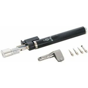 Loops - 195mm Gas Soldering Iron Takes Butane Lighter Fuel Incl. 4 Iron Tips