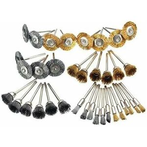 HOOPZI 36Pcs Wire Brush, Steel Brass Polishing Brushes Wire Brushes Polishing Cleaning Brass Rotary Tools Kit