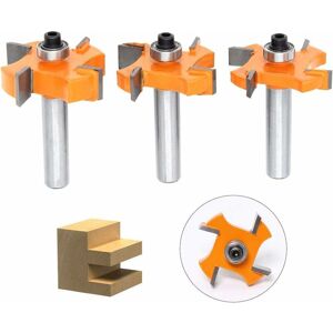 3Pcs Tongue and Groove Cutter, 4 Ball 8mm Shank T-Blade - Wood Cutter, Woodworking Tools for Doors, Tables, Shelves, Walls and More Groofoo