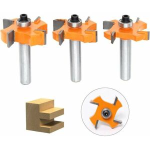 HOOPZI 3Pcs Tongue and Groove Cutter, 4 x 8mm Shank t Blade Balls - Wood Shaped Cutter, Woodworking Tools for Doors, Tables, Shelves, Walls and more