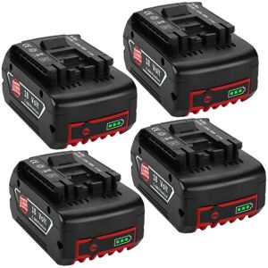 4X Battery for Bosch 18V 5.0Ah Lithium-Ion GDR 18 V-LI MF, GDR 18-LI, GDS 18 V-LI, GDS 18V-LI HT, GKS 18 V-LI GSA 18 V-LI, GSB 18 V-LI, GSB 18 V-LIN,