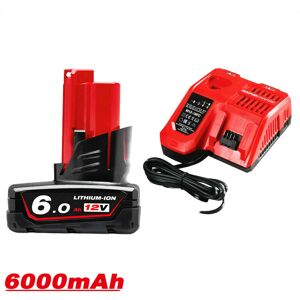 VANON 6.0Ah For Milwaukee M12 M12B6 12V Li-Ion xc High Capacity Battery and Charger