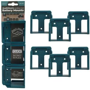 Blue - StealthMounts Makita 18V lxt Battery Mounts Pack of 6