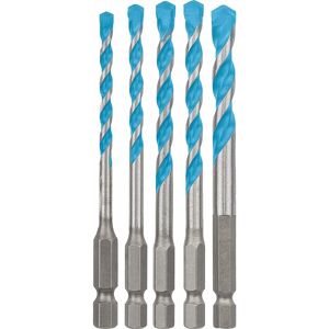 TINOR Accessories 5x MultiConstruction Expert HEX-9 Drill Bit Sets (for Concrete, ø 4-8 mm, Hammer Drill Accessories)