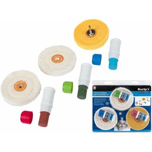 7pc Metal Cleaning Polishing Buffing Wheel And Compound Kit For Drill - Bluespot