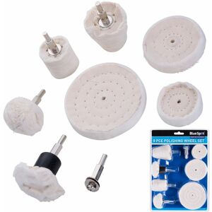 8pc Metal Cleaning Polishing Buffing Cloth Pad Mop Wheel For Drill - Bluespot