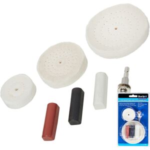 BlueSpot 7pc Metal Cleaning Polishing Buffing Wheel And Compound Kit For Drill