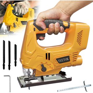 Teetok - Cordless Brushless Jigsaw,Top Handle ,18v xr li-ion, 4-Speed, with 4 Blades ,-45°to + 45° Bevel Cutting,Body Only (Not Included