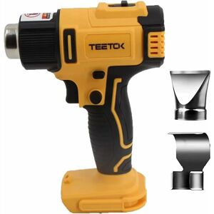 TEETOK Cordless Heat Gun, 1200W Hot Air Gun with 2 Temperature Setting 300°C/550°C and 2 Nozzles, Compatible with DeWalt 20V Battery, for Paint Stripping