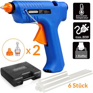 monzana Deuba Hot Glue Gun Wireless incl. Charging Station and Case 6 Glue Sticks 2 Additional Nozzles 80 Watt