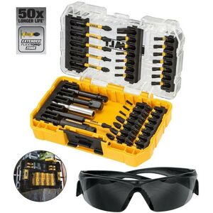 Dewalt - 38 pc flextorq Screwdriver Impact Rated Bit Set Tough Case Safety Glasses