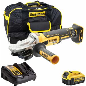 Dewalt DCG405FN 18V Brushless 125mm Angle Grinder with 1 x 4.0Ah Battery Charger & Bag:18V