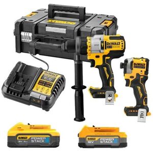 DCK2052H1E1T 18v xr Brushless Powerstack Combi Drill+ Impact Driver - Dewalt