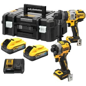 DCK2052H2T 18v xr Brushless Powerstack Combi Drill+ Impact Driver + Batt - Dewalt