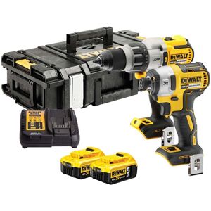 DCK276P2 Cordless Brushless 18V Twin Kit Combi Drill & Impact Driver With 2x5Ah Batts, Charger And Case - Dewalt