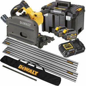 DCS520T2 54V Flexvolt Brushless 165mm Plunge Saw with 2 x 6.0Ah Batteries & Charger in Case with Accessories:18V - Dewalt