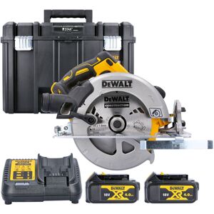 DCS570 18V xr Brushless 184mm Circular Saw With 2 x 4.0Ah Batteries, Charger & Case - Dewalt