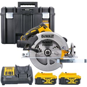 DCS570 18V xr Brushless 184mm Circular Saw With 2 x 5.0Ah Batteries, Charger & Case - Dewalt