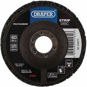 Draper Polycarbide Strip Disc, 115mm, 22.23mm, 180 Grit, Black (37607)