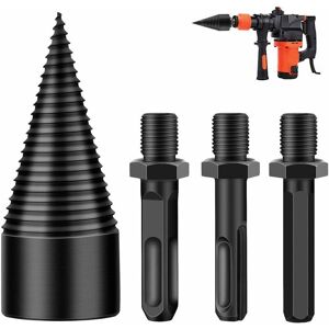 Denuotop - Drill Bit Sets, Log Splitter Wood Splitter, Heavy Duty Drill Screw Cone Fire Conductor Splitter Cone Screwdriver Wood Cutting Tool with