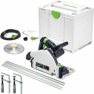 Ts 55 FEBQ-Plus 160mm Circular Plunge-Cut Saw 230V - 576706 With Guide Rail & Clamp Set - Festool