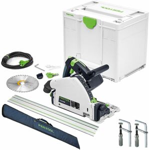 Ts 55 FEBQ-Plus 160mm Circular Plunge-Cut Saw 230V - 576706 With Guide Rail + Clamps & Bag - Festool