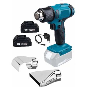 Teetok - Heat guns,Cordless Hot Air Gun, with 2x 3.0Ah Batteries & Charger, 1200W Hot Air Blower with 2 Temperatures 300°C/550°C, 2 Nozzles Power