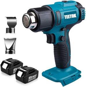 TEETOK Hot Air Heat Gun Cordless 18v Li-ion Two Battery 18V Powered LXT (No Charger),Compatible with Makita Battery