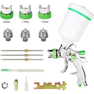 AOUGO Hvlp Professional 600cc Paint Spray Gun with 3 Nozzles 1.4mm 1.7mm 2.0mm, hvlp Gravity Feed Air Spray Gun Car Furniture