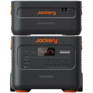 Jackery - Explorer Kit 4000, Explorer 2000 Plus with LiFePO4, 2042.8Wh Portable Power Station and 1PackPlus E2000 Plus Expandable Battery, Fast