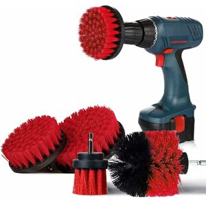 LANGRAY 4 Piece Fixed Brush Drill Set, 2 '' / 3.5 '' / 4 '' / 5 '' Cordless Screwdriver Brush Cordless Drill Accessory Cleaning Brush Bathtub Drill Brushes