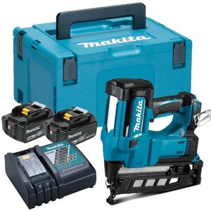 DBN600RTJ 18V Second Fix 16Ga Straight Finish Nailer With 2 x 5.0Ah Batteries Charger In Case:18V - Makita