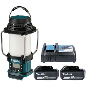 Makita DMR055 14.4V / 18V LXT Cordless AM / FM Radio Lantern With 2 x 5.0Ah Batteries & Charger