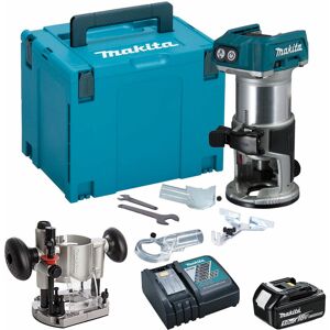 DRT50ZJ 18V Brushless Router Trimmer With 5.0Ah Battery & Charger + Accessories - Makita