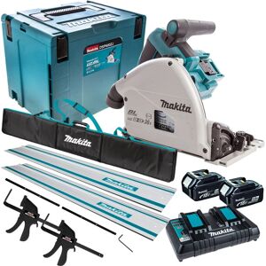 Makita - DSP600T4TKIT Twin 18V 2 x 5.0ah Brushless Plunge Saw Rail kit