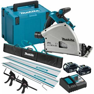 Makita - DSP601ZJU 36V Brushless aws Plunge Saw Rail kit with 2 x 5.0ah & Charger